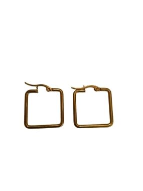 Gold Square Hoop Earrings - Women Jewelry